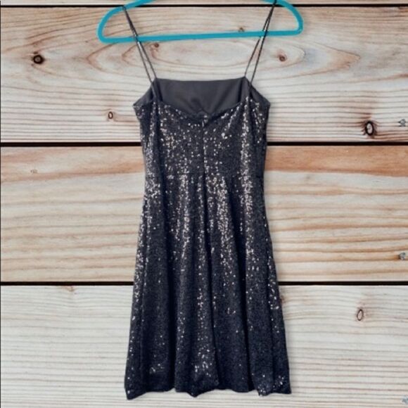 Jessica McClintock Sequin Bubble Mini Dress Black Small - Picture 10 of 10